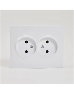 Karina бел. Розетка 2-гн. б/з (без рамки) 707-0200-128 Lezard