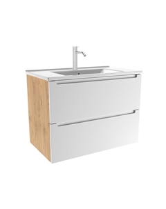 Комплект тумба под раковину Дион 60 раковина белый мат Дуб 60 Зов