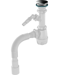 Сифон для кухни 1 1/2"х40 с дек зерк с отводом с/м c гт 40х40/50 B1026-30-RENE Rene