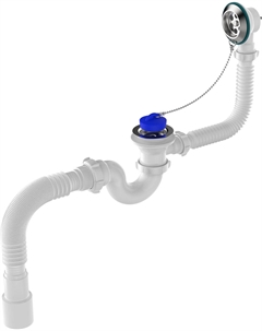 Сифон для ванны 1 1/2"х40 с выпус и перел с мет решс г т 40х40/50 V155-30-RENE Rene