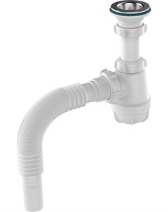 Сифон для умывальника 1 1/4"х40 с мет реш и гофр трубой 40х32 S1004-35-RENE Rene