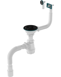 Сифон для мойки 3 1/2"х40 с черной метреш с прям/кругл перел с гт 40х40/50 B0188-20-RENE Rene