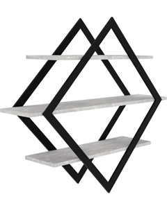 Полка настенная-ПнР-600-3-Темный Бетон Макс стайл