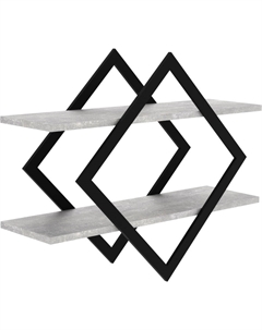 Полка настенная-ПнР-400-2-Темный Бетон Макс стайл