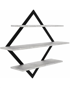 Полка настенная-ПнР-600-3-1-Темный Бетон Макс стайл