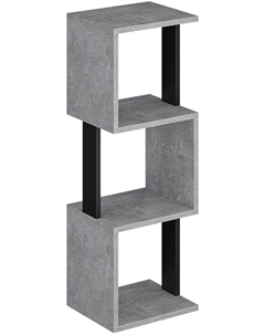 Стеллаж СН-3-Темный Бетон-Черный Макс стайл