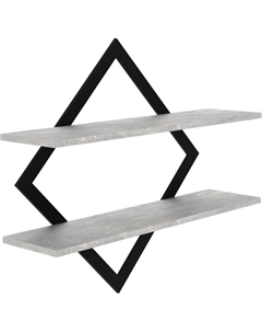 Полка настенная-ПнР-500-2-1-Темный Бетон Макс стайл