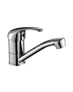 Смеситель Rossinka одноручный (35мм) для умывальника/мойки с поворотным изливом 150мм, хром, арт. A35-22