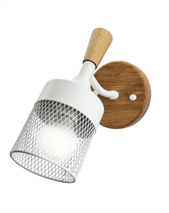 Светильник настенный 60Вт E27 белый/дерево НББ 03-60-101 N6235/1 Aitin-pro