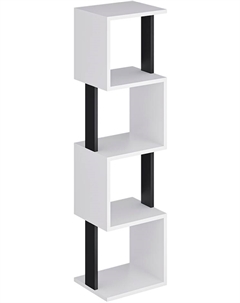 Стеллаж СН-4-Белый-Черный Макс стайл