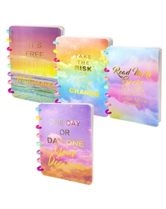 Книжка записная А5 цветные кольца 100л Берег и небо LGAL10658 Alingar