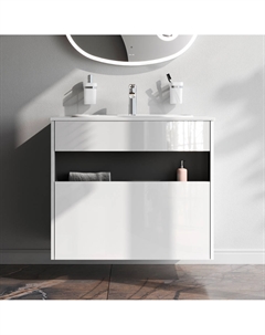 Тумба под раковину Func M8FFUX0801WG ниша и ящик 80см (белая) Am.pm