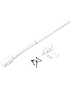 Карнизы для штор кафе Цилиндр (белый глянец, гладкая, 0.6-0.8м, мм, 1 ряд) Lm decor