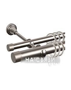 Карниз для штор Grace D25Г/16Г + заглушка Плоская (2м, сатин) Ас форос