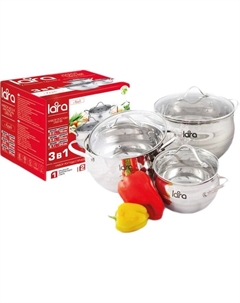 Набор кастрюль LR02-86 Apple Lara