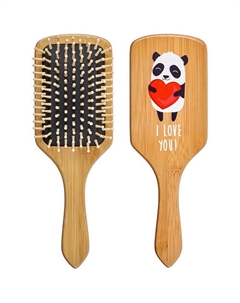 Деревянная массажная расческа для волос "ВЛЮБЛЕННАЯ ПАНДА" Bradex