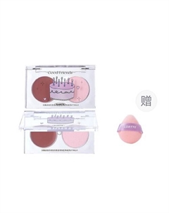 Двухцветные румяна Good Friends Club Dual-Color Blush + Спонж Flortte