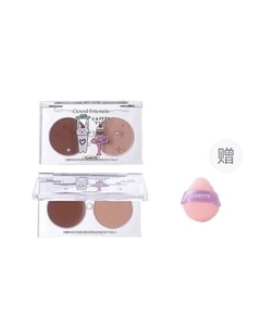 Двухцветные румяна Good Friends Club Dual-Color Blush + Спонж Flortte