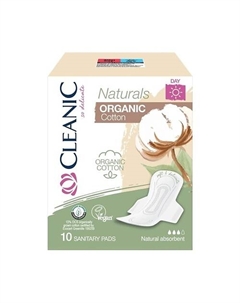 Naturals Organic Cotton Гигиенические прокладки день Cleanic
