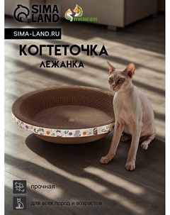Когтеточка-лежанка «» из гофрокартона с кошачьей мятой «НЛО», 40×8 см Пижон