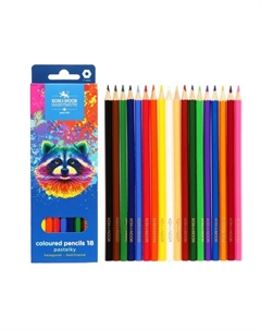 Карандаши 18 цветов, K-I-N 3553 Racoon, шестигранный, картонная упаковка Koh-i-noor