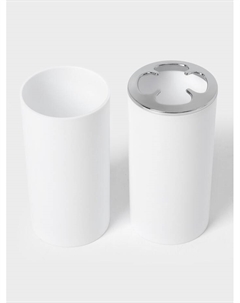 Аксессуары для ванной «Сильва», 6 предметов, дозатор, мыльница, 2 стакана, ёршик, ведро, белые Savanna