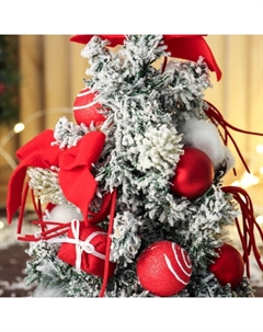 Искусственная ёлка настольная «Сюрприз в мешочке» 31×17 см, красный Зимнее волшебство