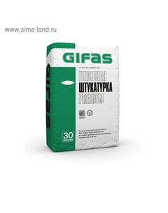 Штукатурка гипсовая Premium (толщина слоя от 3 мм), 30 кг Gifas