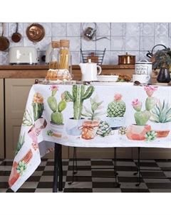 Скатерть «Кактусы» 220×147 см, 100% хлопок, рогожка 160 г/м² Этель