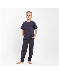 Пижама для мальчика (футболка, брюки), графитовая, рост 152 см Minaku