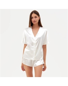 Пижама женская (рубашка, шорты) женская : Light touch, молочная, размер 42 Minaku