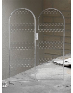 Подставка-книжка под серьги, 2 секции, 8 рядов, 21×1×28 см прозрачная Qf