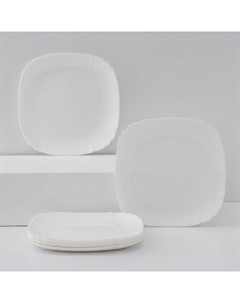 Набор десертных тарелок Lotusia, d= 20,5 см, стеклокерамика, 6 шт, цвет белый Luminarc