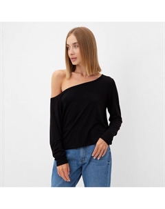 Лонгслив на одно плечо женский : Basic line цвет черный, размер 44 Minaku