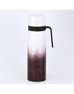 Термос «Гильза», 1 л, с кружкой, сохраняет тепло 24 ч, нержавеющая сталь, коричневый, белый Мастер к