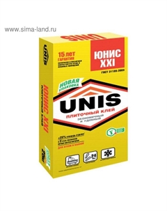 Клей для плитки «Юнис XXI», 25 кг Юнис-урал