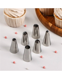 Набор насадок кондитерских, d=2,5 см, 6 шт Konfinetta