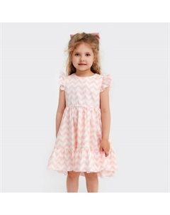 Платье для девочки «Зигзаг», размер 30 (98-104), цвет белый/розовый Kaftan