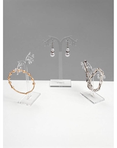 Подставка под серьги ажурная, набор 3 шт., h=8.5, 10, 12 см, прозрачная Qf