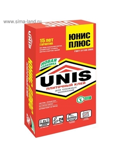 Клей для плитки «Юнис Плюс», 25 кг Юнис-урал