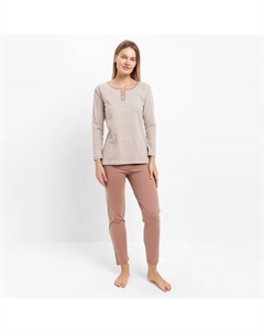 Комплект женский домашний (джемпер/брюки), цвет бежевый, размер 44 Milena