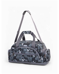 Сумка дорожная на молнии, с увеличением, с карманами, с длинным ремнём, серая Lucky mark