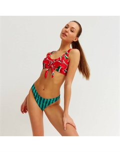 Купальник женский раздельный цвет красный/зелёный, размер 44 Minaku