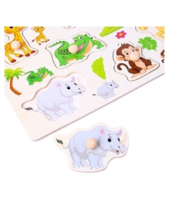 Рамка - вкладыш «Подбери картинку. Звери», 7 деталей Лесная мастерская