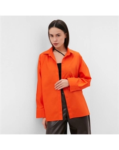 Рубашка женская MINAKU: Casual Collection, размер 42, оранжевая Mist