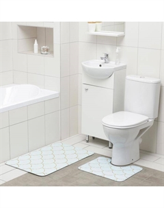 Набор ковриков для ванной и туалета «Чешуя», 2 шт.: 50×80 см, 40×50 см Доляна