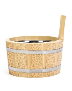 Шайка - ушат для бани и сауны «Русский узор», 3 л, липа, нержавеющая вставка, «» Добропаровъ