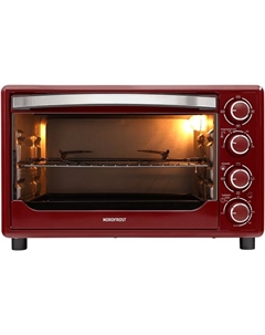 Мини-печь NORDFROST RC 350 R, 1600 Вт, 35 л, 100-250°С, гриль, конвекция, красная Nordfrost