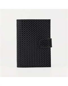 Обложка 2 в 1 для автодокументов и паспорта на кнопке, цвет чёрный Кайман