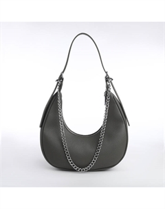 Сумка женская багет на молнии, 28×7×26 см, серая Textura